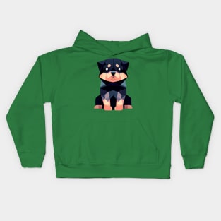 Geometric Rottweiler Puppy Kids Hoodie